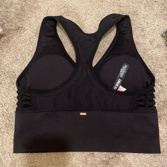 VS PINK SPORT Sports Bra! Black size MEDIUM! NWT NWOT - Picture 2 of 3